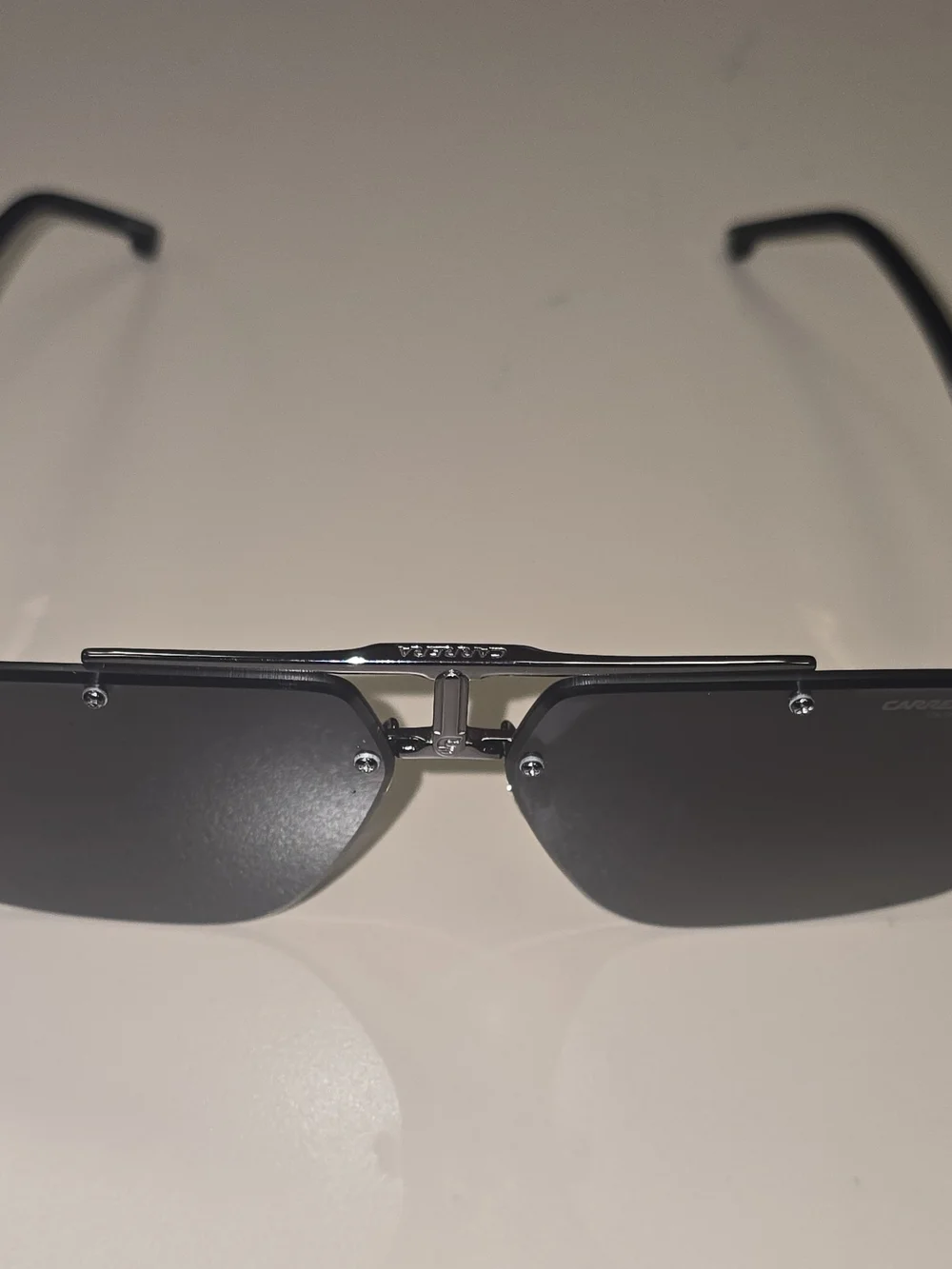 NEW Carrera 1054/S V81IR Rimless Sunglasses Ruthenium Grey Double Bridge + Case